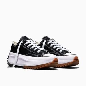 Black Converse Canvas Platform Lace-Up Sneakers